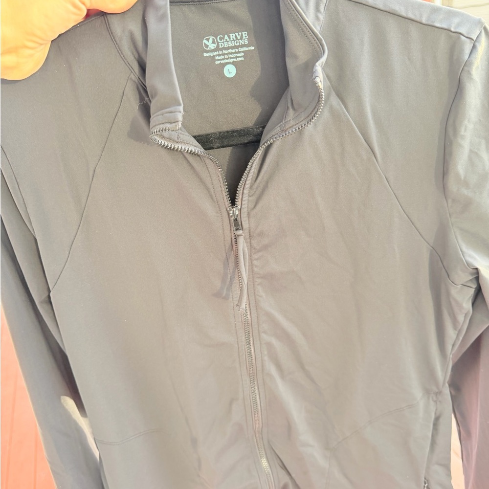 Carve Designs women’s L black zip up Lightweight Jacket - Picture 2 of 7
